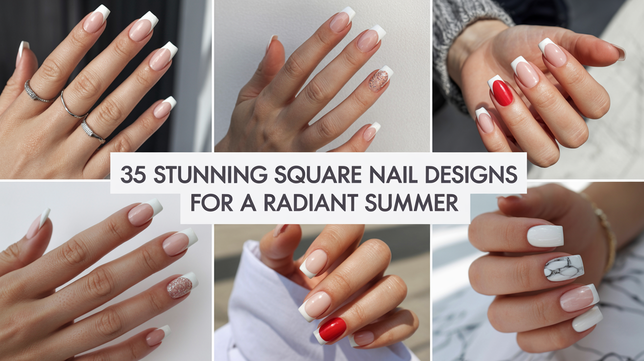35 Stunning Square Nail Designs for a Radiant Summer