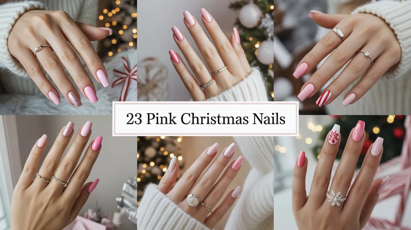 Pink Christmas Nails