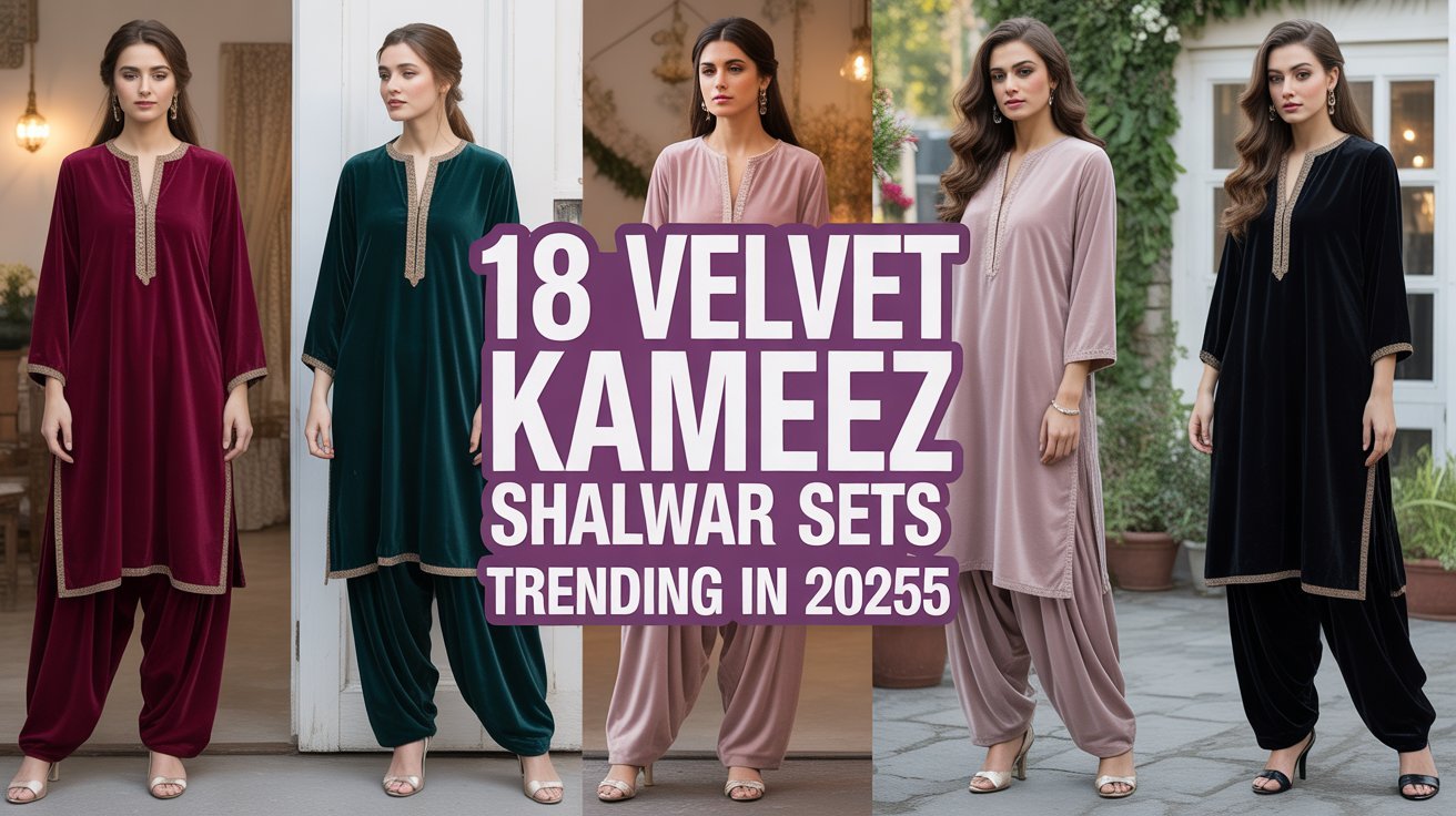 18 Velvet Kameez Shalwar Sets Trending in 2025