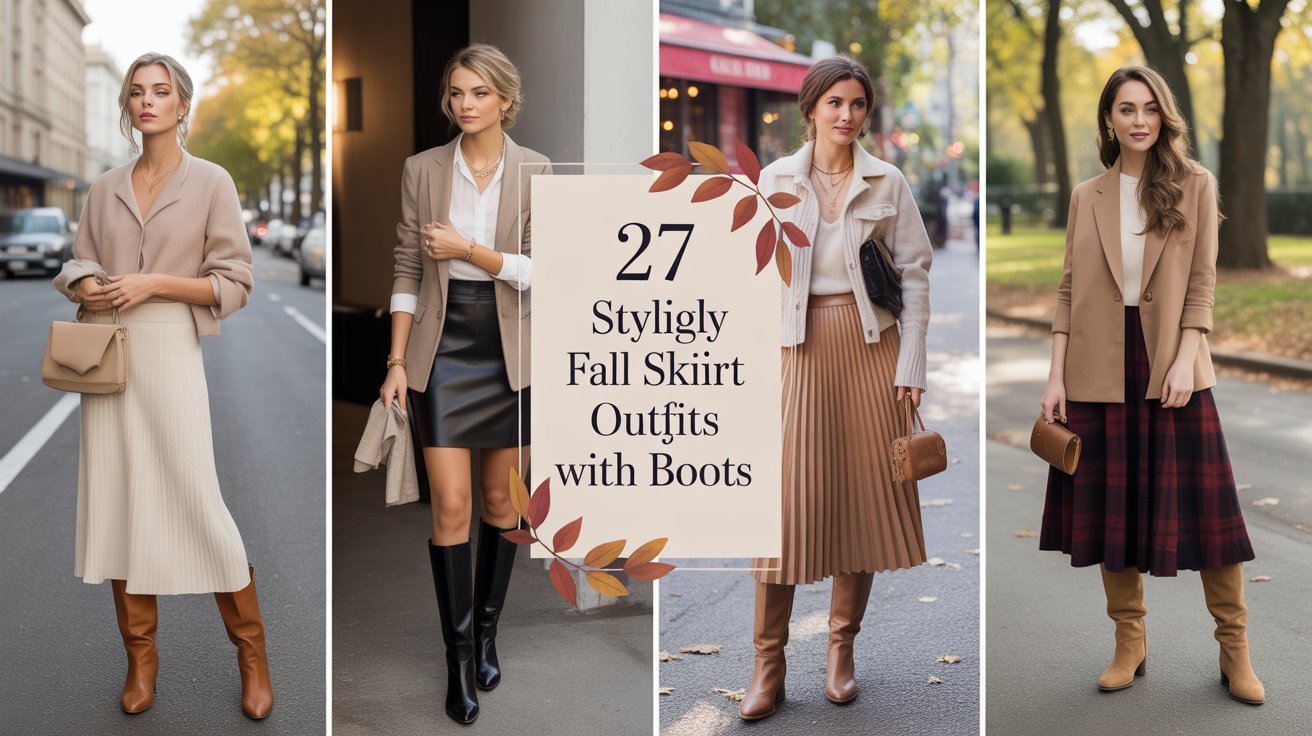 27 Stylish Fall Skirt Outfits with Boots
